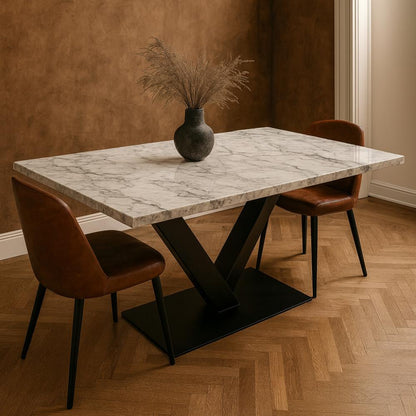 Stalen V tafelpoot 120 x 60 x 73 cm (5 x 15 cm) - Zwart gepoedercoat