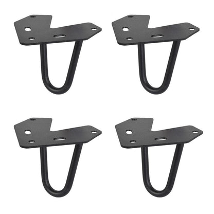 Massief stalen hairpin zwart hairpin ø 1,0 cm en hoogte 10 cm  - 4 stuks
