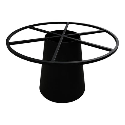 Stalen kegel tafelpoot zwart conisch 65 bij 65 cm en hoogte 74 cm met wiel ø 100 cm