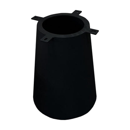 Stalen kegel salononderstel zwart conisch 30 bij 30 cm en hoogte 37 cm