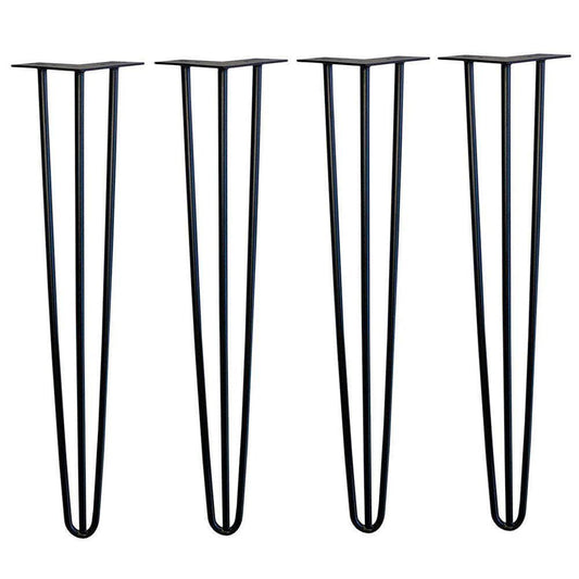 Stalen hairpin zwart hairpin ø 1,0 cm en hoogte 72 cm  - 4 stuks