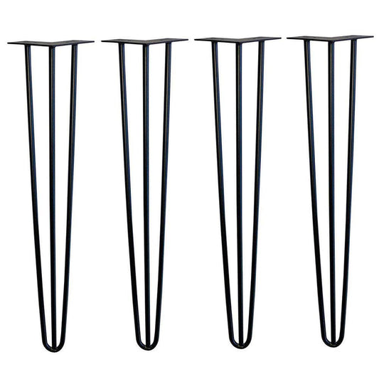 Set stalen hairpins zwart ø 1,2 cm en hoogte 72 cm  - 4 stuks