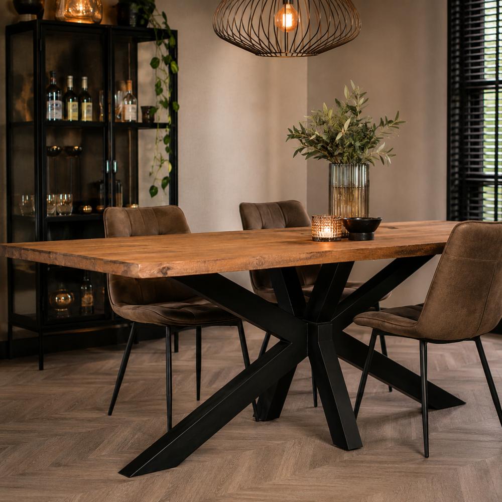 Stalen matrix zwart spinpoot 140 bij 80 cm en hoogte 72 cm  (8 x 8 cm)