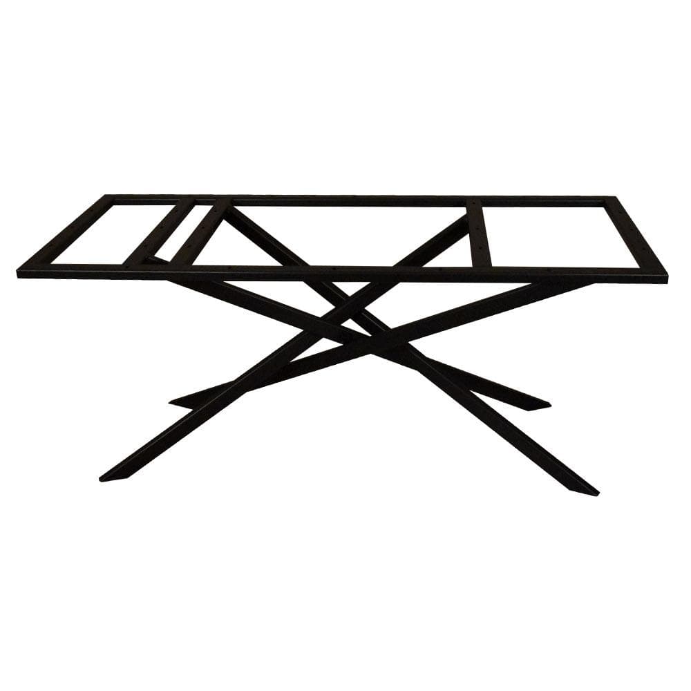 Stalen tafelonderstel zwart mikado 170 bij 75 cm en hoogte 72 cm  (5 x 3 cm)