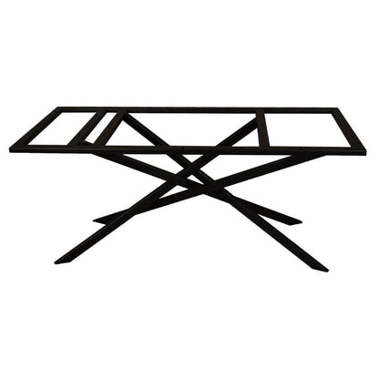 Stalen tafelonderstel zwart mikado 170 bij 75 cm en hoogte 72 cm  (5 x 3 cm)