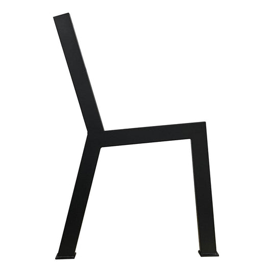 Stalen bankpoot zwart voor buiten H vorm 2,5 bij 51,5 cm en hoogte 76 cm  (2,5 x 5 cm) (set van 2 stuks)