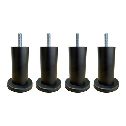 Stalen meubelpoot mat zwart rond ø 4,2 cm en hoogte 10 cm  (M8) - Set van 4 stuks