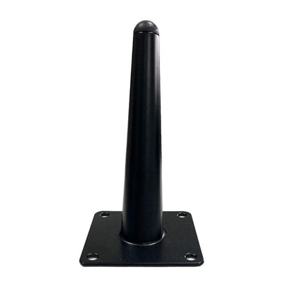 Stalen schuine meubelpoot zwart conisch ø 3,5 cm / 2 cm en hoogte 15 cm  (set van 4 stuks)