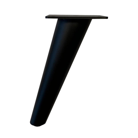 Stalen meubelpoot zwart conisch ø 5 cm / 2,5 cm en hoogte 18 cm  (set van 4 stuks)