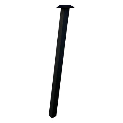 Stalen schuine zwarte tafelpoten 78 bij 10 cm en hoogte 72 cm  (4 x 4 cm) - Set van 2 stuks