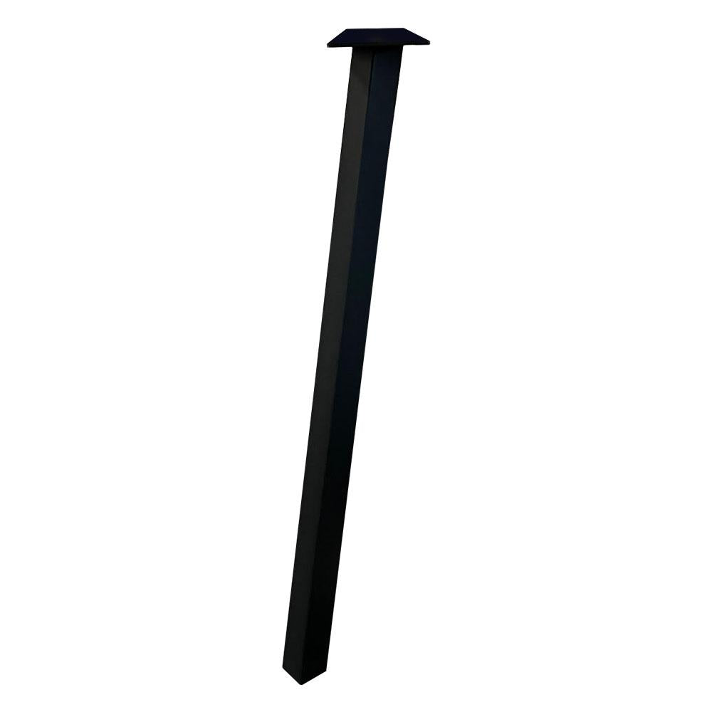 Stalen schuine zwarte tafelpoten 76 bij 10 cm en hoogte 72 cm  (4 x 4 cm) - Set van 2 stuks