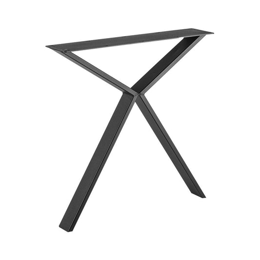 Stalen smalle X tafelpoot 70 bij 2 cm en hoogte 73 cm zwart (2 x 8 cm) (set van 2 stuks)