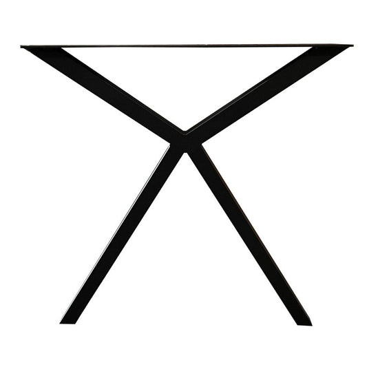 Stalen smalle Y tafelpoot 76 bij 4 cm en hoogte 72  cm zwart (4 x 4 cm) (set van 2 stuks)