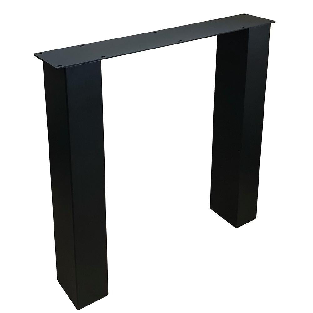 Stalen N tafelpoot zwart 76 bij 10 cm en hoogte 72 cm  (10 x 10 cm) (set van 2 stuks)