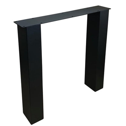 Stalen N tafelpoot zwart 76 bij 10 cm en hoogte 72 cm  (10 x 10 cm) (set van 2 stuks)