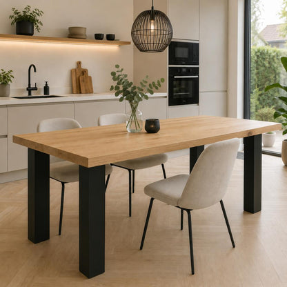 Stalen N tafelpoot zwart 76 bij 10 cm en hoogte 72 cm  (10 x 10 cm) (set van 2 stuks)