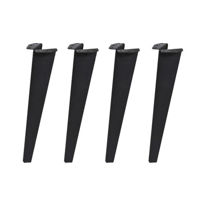Massief stalen meubelpoot zwart taps 11,5 bij 7 cm en hoogte 40 cm  - 4 stuks