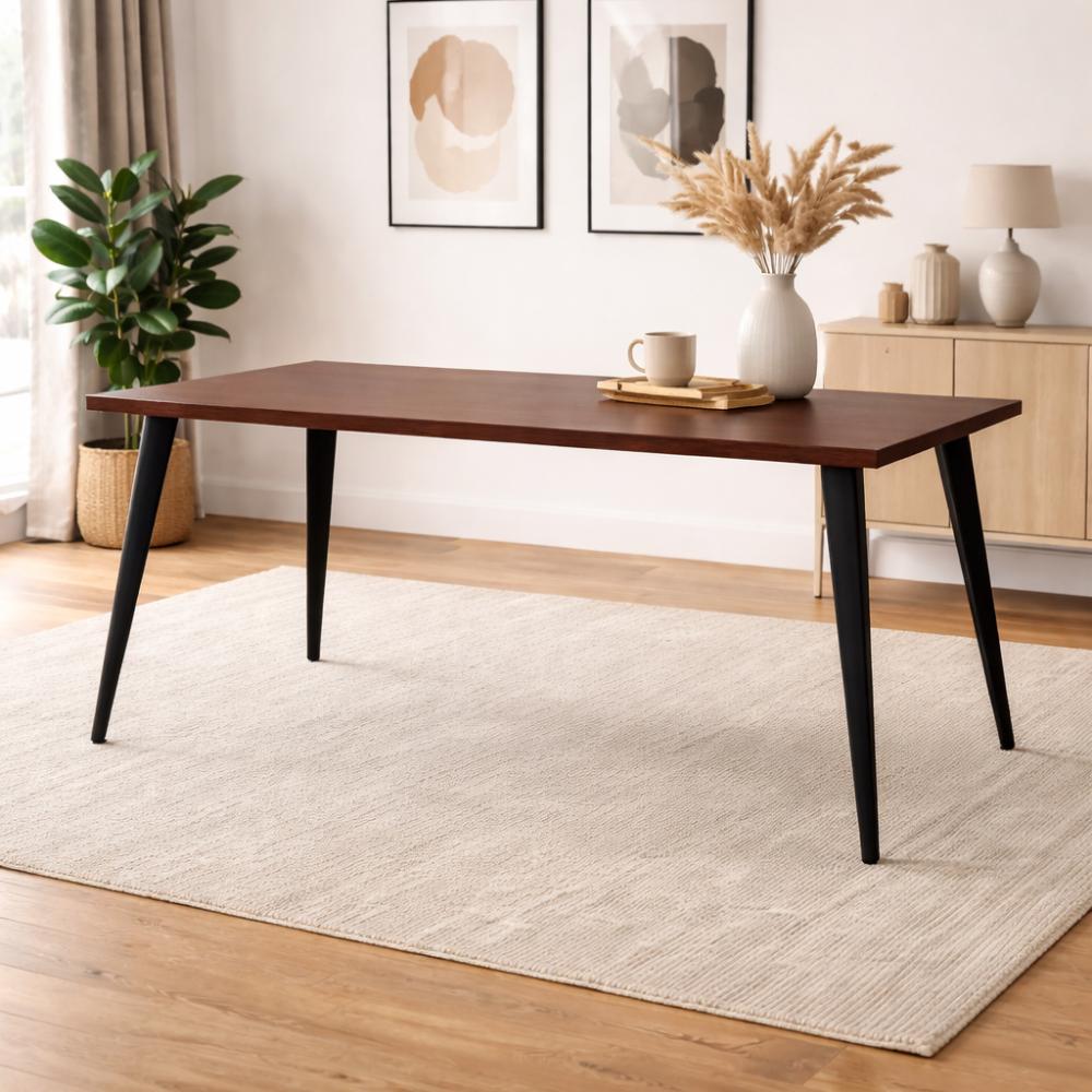 Massief stalen meubelpoot zwart taps 8 bij 5 cm en hoogte 72 cm  - 4 stuks