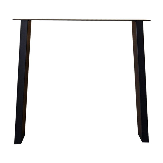 Stalen tafelpoot zwart trapezium 80 bij 10 cm en hoogte 72 cm  (10 x 10 cm) (set van 2 stuks)