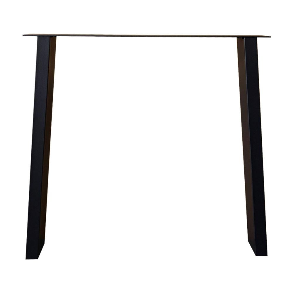 Stalen tafelpoot zwart trapezium 80 bij 10 cm en hoogte 72 cm  (4 x 10 cm) (set van 2 stuks)