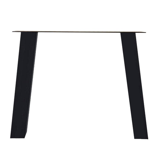 Stalen tafelpoot zwart trapezium 80 bij 10 cm en hoogte 72 cm  (10 x 10 cm) (set van 2 stuks)
