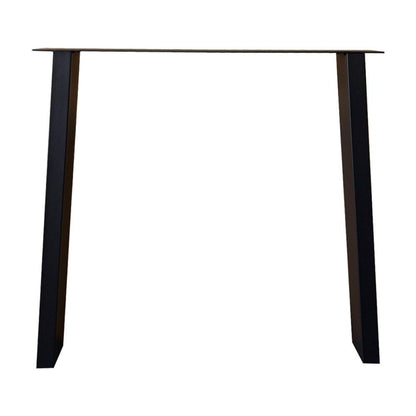 Stalen tafelpoot zwart trapezium 80 bij 10 cm en hoogte 72 cm  (4 x 10 cm) (set van 2 stuks)