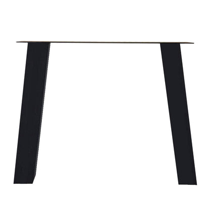 Stalen tafelpoot zwart trapezium 80 bij 10 cm en hoogte 72 cm  (10 x 10 cm) (set van 2 stuks)