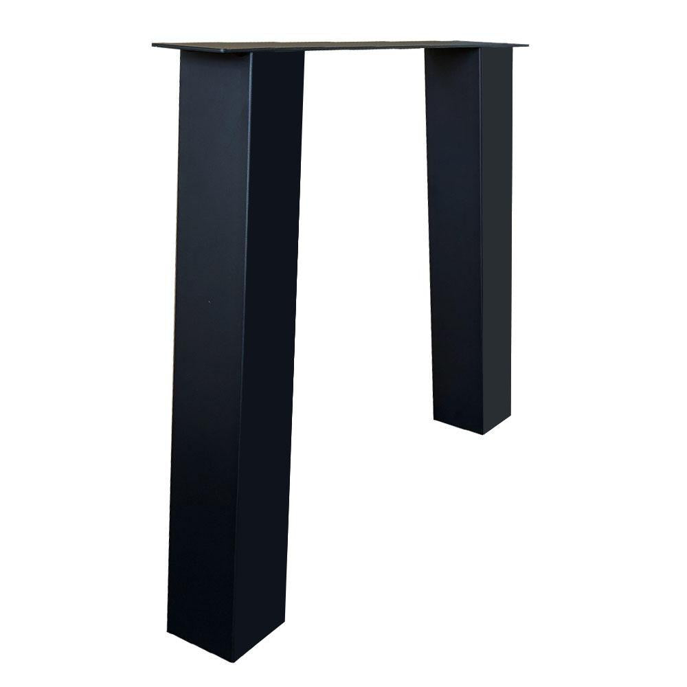 Stalen tafelpoot zwart trapezium 80 bij 10 cm en hoogte 72 cm  (10 x 10 cm) (set van 2 stuks)