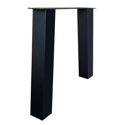 Stalen tafelpoot zwart trapezium 80 bij 10 cm en hoogte 72 cm  (10 x 10 cm) (set van 2 stuks)