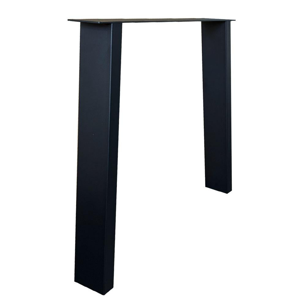 Stalen tafelpoot zwart trapezium 80 bij 10 cm en hoogte 72 cm  (4 x 10 cm) (set van 2 stuks)