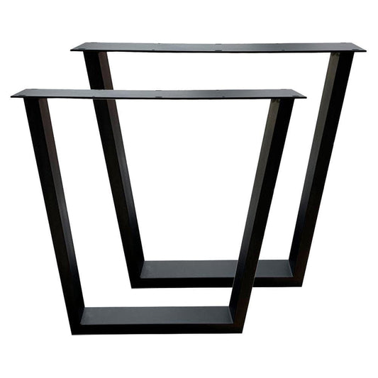 Stalen tafelpoot zwart taps 75 bij 10 cm en hoogte 72 cm  (4 x 10 cm) - 2 stuks
