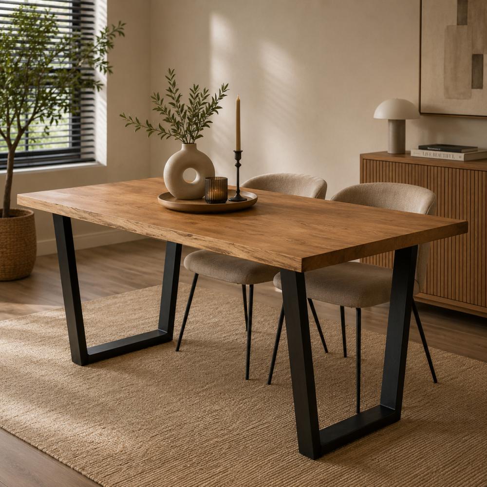 Stalen tafelpoot zwart taps 75 bij 10 cm en hoogte 72 cm  (4 x 10 cm) - 2 stuks