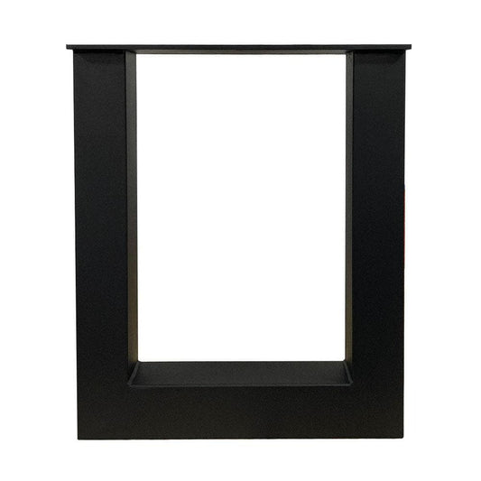 Stalen U tafelpoot zwart 36 bij 4 cm en hoogte 42 cm  (6 x 6 cm) - 2 stuks