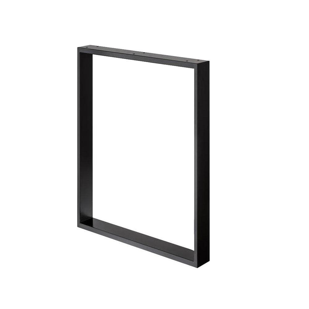 Stalen U bureaupoot zwart 60 bij 8 cm en hoogte 72 cm  (2 x 8 cm) (set van 2 stuks)