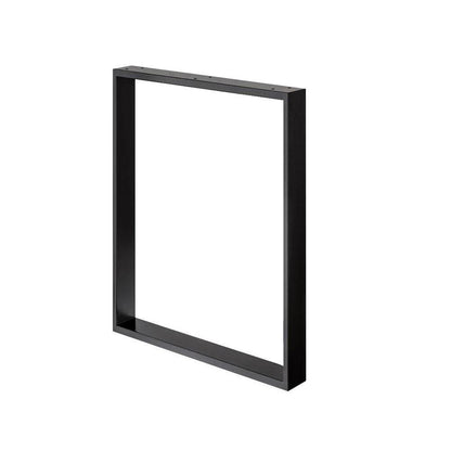 Stalen U bureaupoot zwart 60 bij 8 cm en hoogte 72 cm  (2 x 8 cm) (set van 2 stuks)