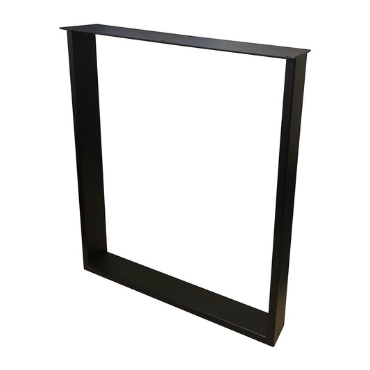 Stalen U bureaupoot zwart 60 bij 8 cm en hoogte 72 cm  (2 x 8 cm) (set van 2 stuks)