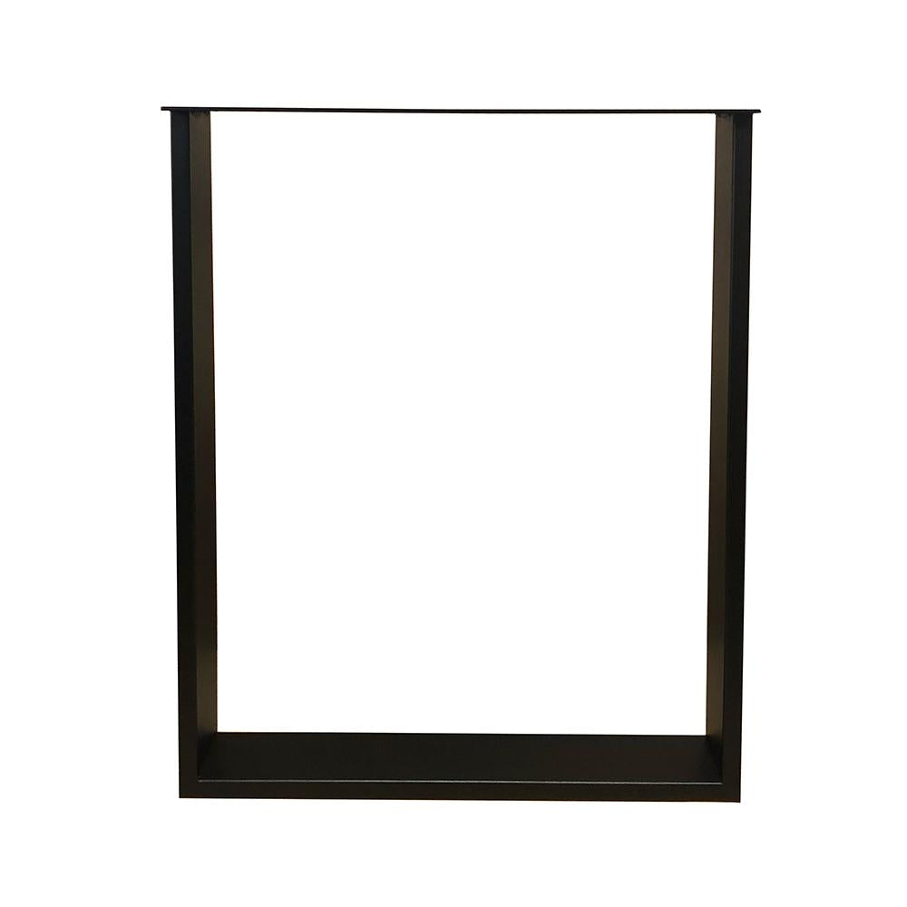 Stalen U bureaupoot zwart 60 bij 8 cm en hoogte 72 cm  (2 x 8 cm) (set van 2 stuks)