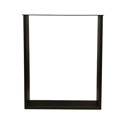 Stalen U bureaupoot zwart 60 bij 8 cm en hoogte 72 cm  (2 x 8 cm) (set van 2 stuks)