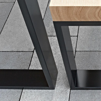 Stalen U bureaupoot zwart 60 bij 8 cm en hoogte 72 cm  (2 x 8 cm) (set van 2 stuks)