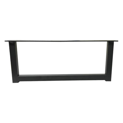 Stalen U kastpoot zwart 38 bij 2 cm en hoogte 15 cm  (2 x 2 cm) (set van 2 stuks)