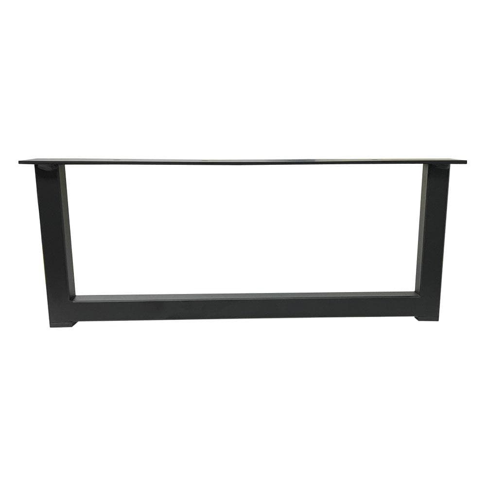 Stalen U kastpoot zwart 38 bij 2 cm en hoogte 15 cm  (2 x 2 cm) (set van 2 stuks)
