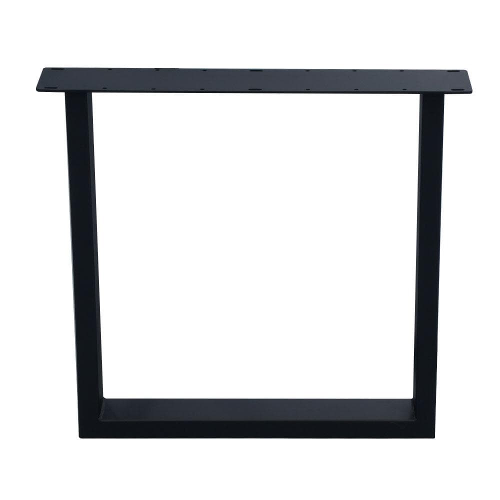 Stalen U tafelpoot 76 bij 10 cm en hoogte 72 cm zwart (4 x 10 cm) (set van 2 stuks)