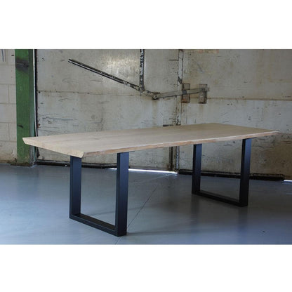 Stalen U tafelpoot 76 bij 10 cm en hoogte 72 cm zwart (4 x 10 cm) (set van 2 stuks)