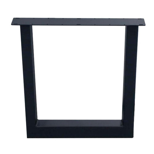 Stalen U tafelpoot zwart 75 bij 10 cm en hoogte 72 cm  (10 x 10 cm) (set van 2 stuks)