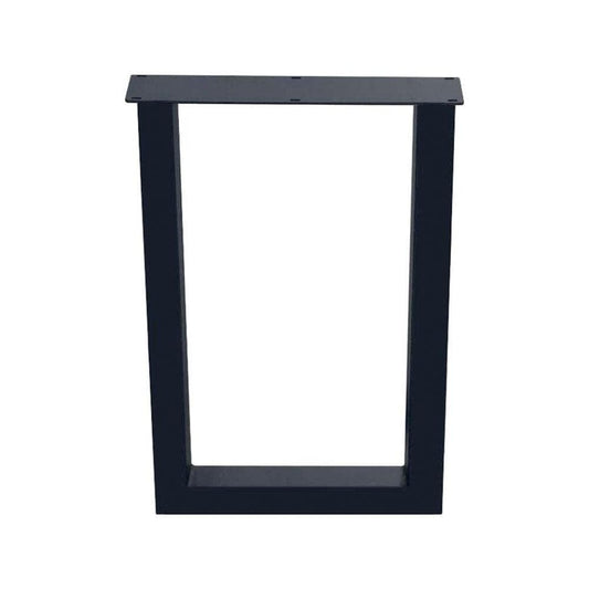 Stalen U tafelpoot zwart 70 bij 8 cm en hoogte 85 cm  (8 x 8 cm) (set van 2 stuks)