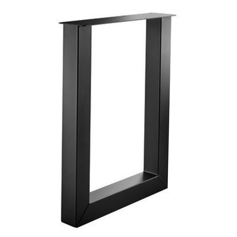 Stalen U tafelpoot zwart 78 bij 10 cm en hoogte 105 cm  (10 x 10 cm) (set van 2 stuks)