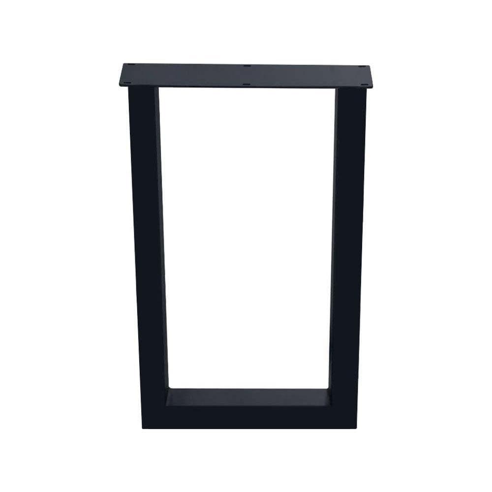 Stalen buiten U tafelpoot zwart 60 bij 8 cm en hoogte 100 cm  (8 x 8 cm) - geschikt voor buiten (set van 2 stuks)
