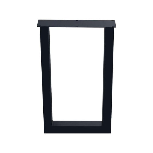 Stalen buiten U tafelpoot zwart 60 bij 8 cm en hoogte 100 cm  (8 x 8 cm) - geschikt voor buiten (set van 2 stuks)