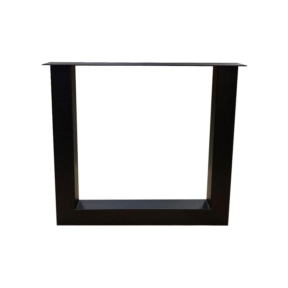 Stalen U tafelpoot zwart 76 bij 8 cm en hoogte 72 cm  (8 x 8 cm) (set van 2 stuks)
