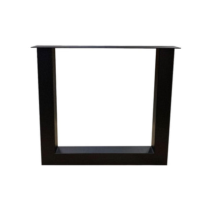 Stalen U tafelpoot zwart 76 bij 8 cm en hoogte 72 cm  (8 x 8 cm) (set van 2 stuks)
